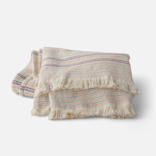 Picnic Striped Cotton Throw Blanket