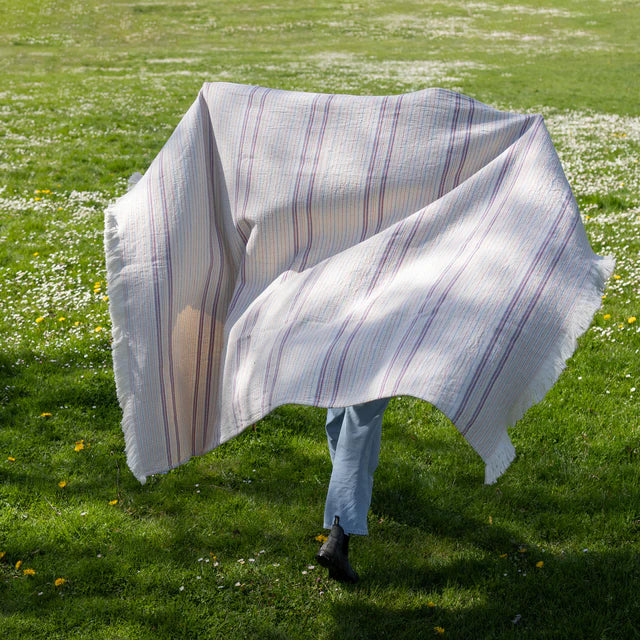 Picnic Striped Cotton Throw Blanket