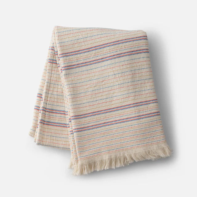 Picnic Striped Cotton Throw Blanket